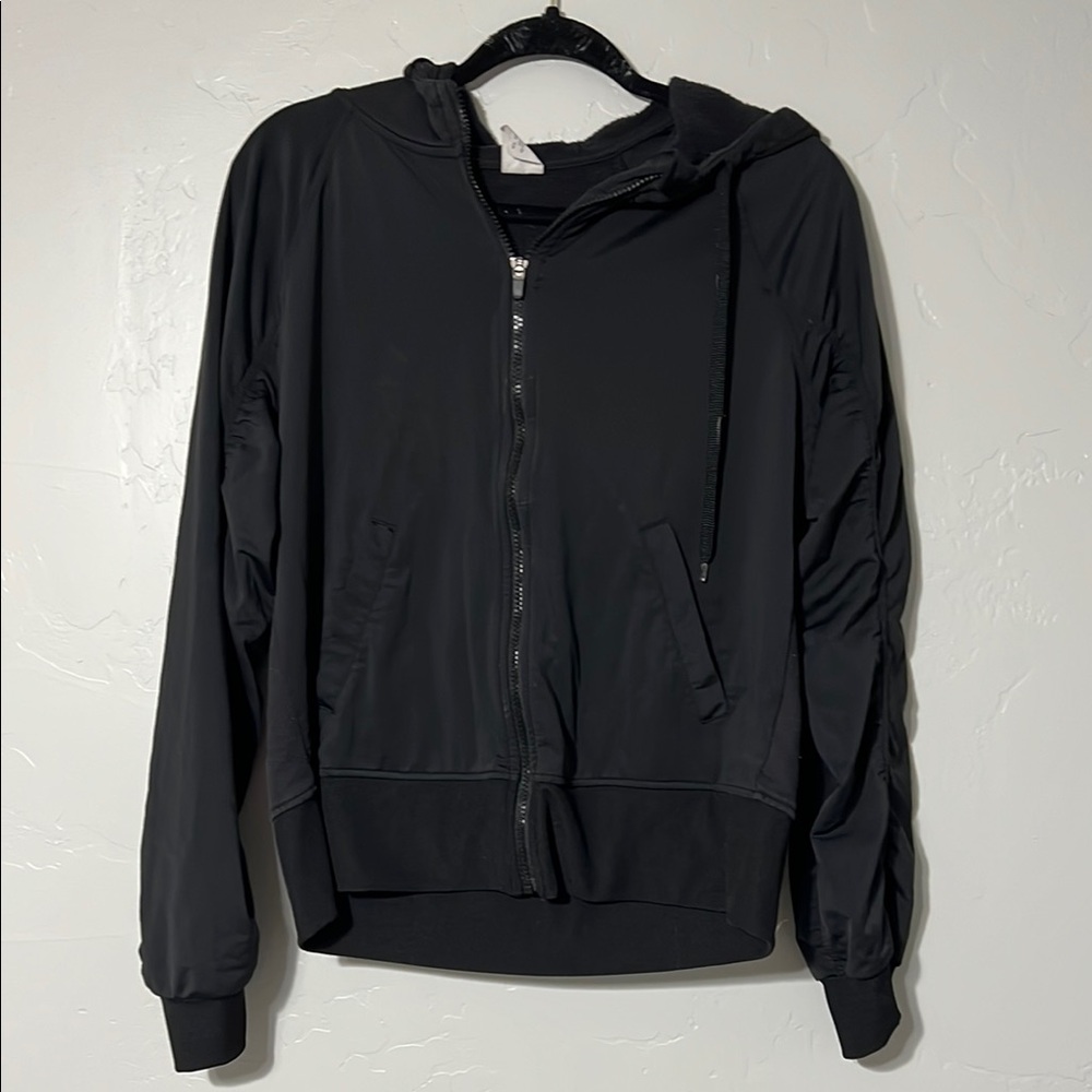 Athletic Black Zip-Up Hoodie